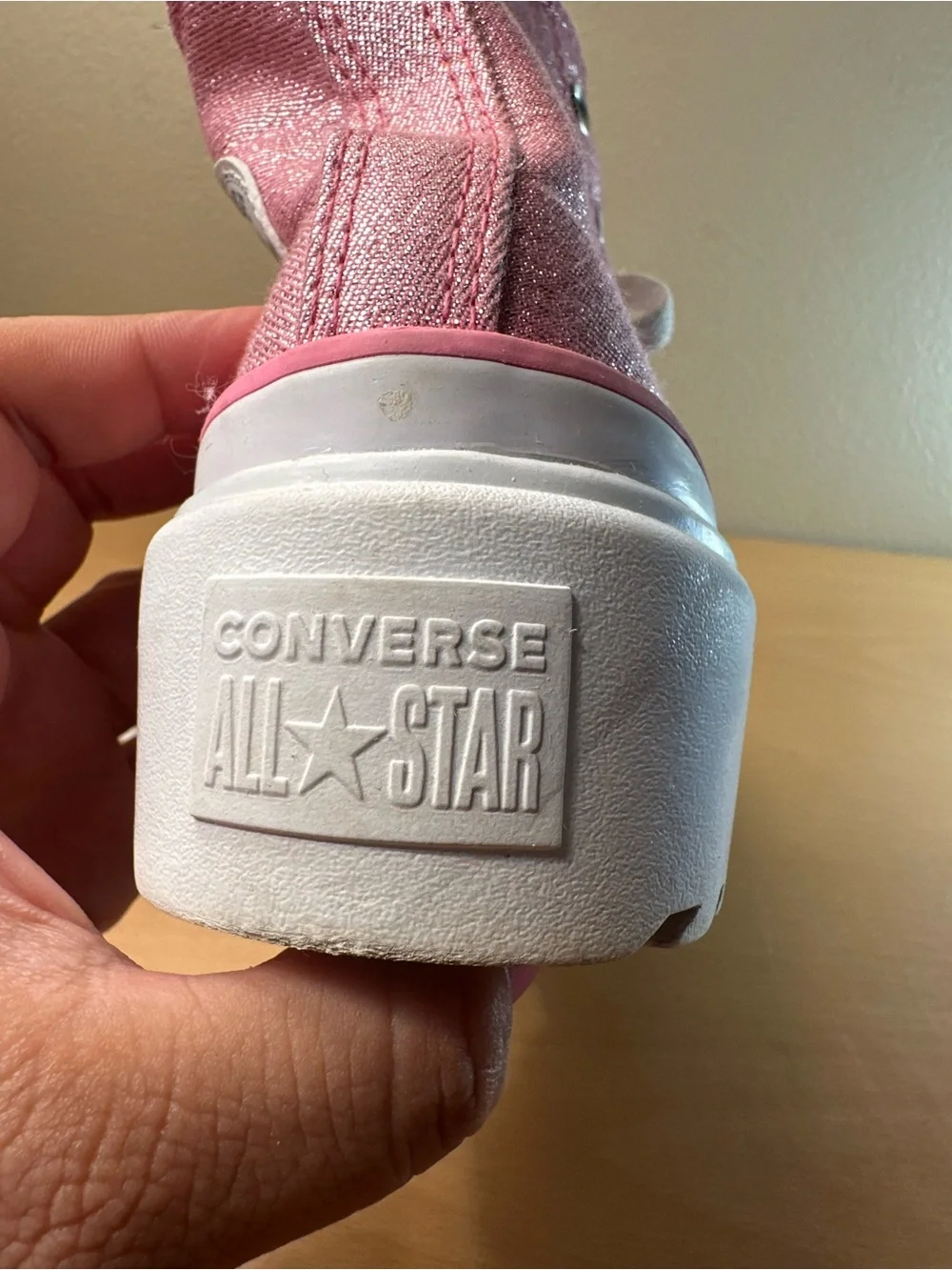Converse Chuck Taylor Lugged Lift Pink Canvas High Sneaker Kids Size 4 A05230C